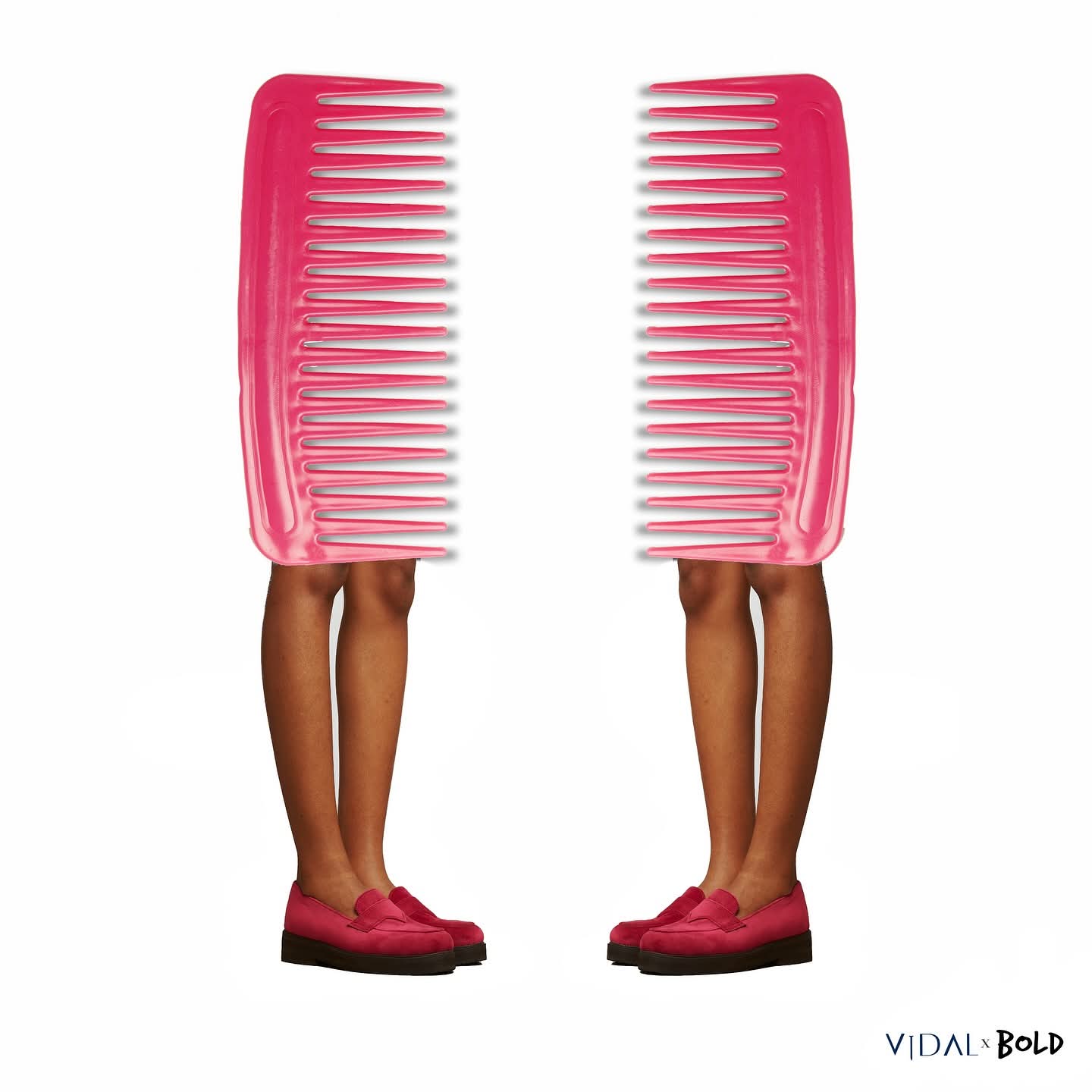 Peigne rose géant — visuel VIDAL × BOLD