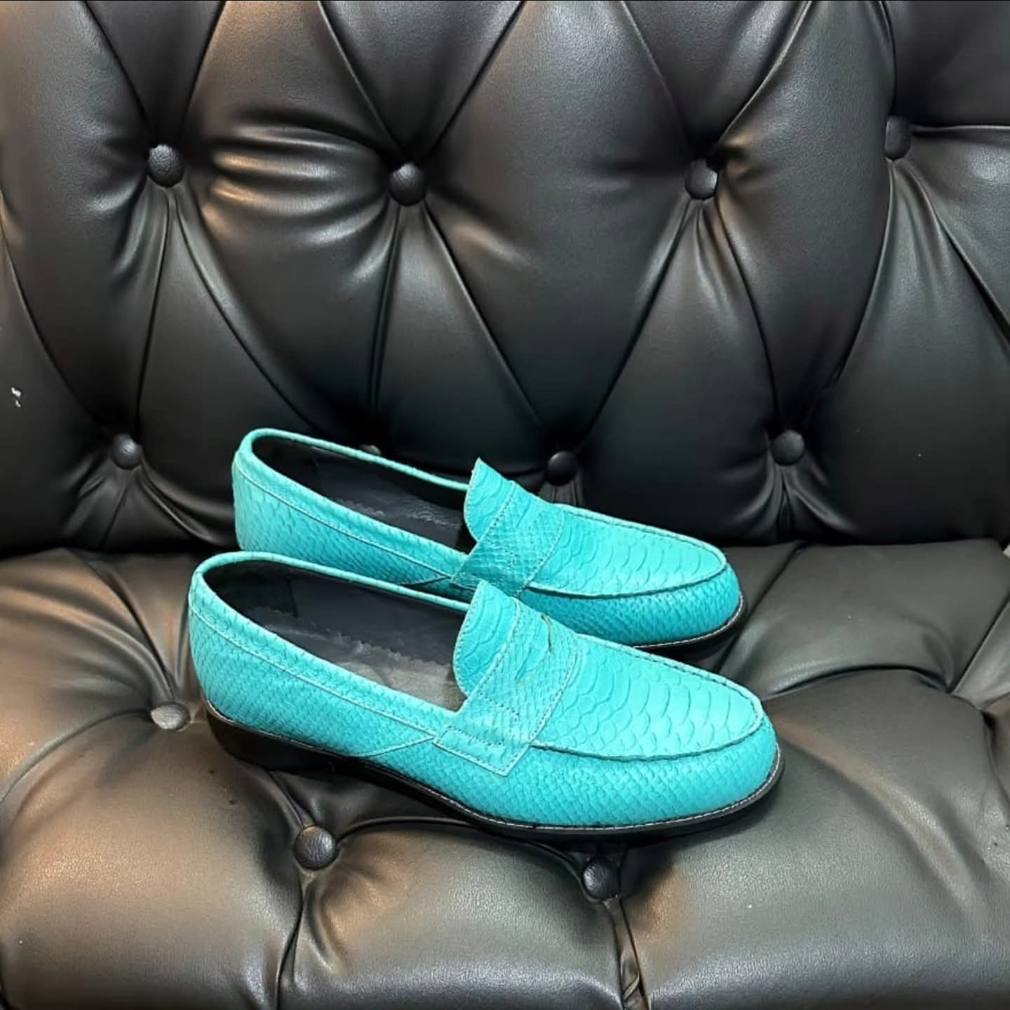VIDAL — Mocassin Python Turquoise